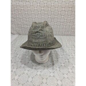 Mens Tweed? Wool? Blend Fedora Hat Distressed Band Classic‎ Outdoor Casual Satin